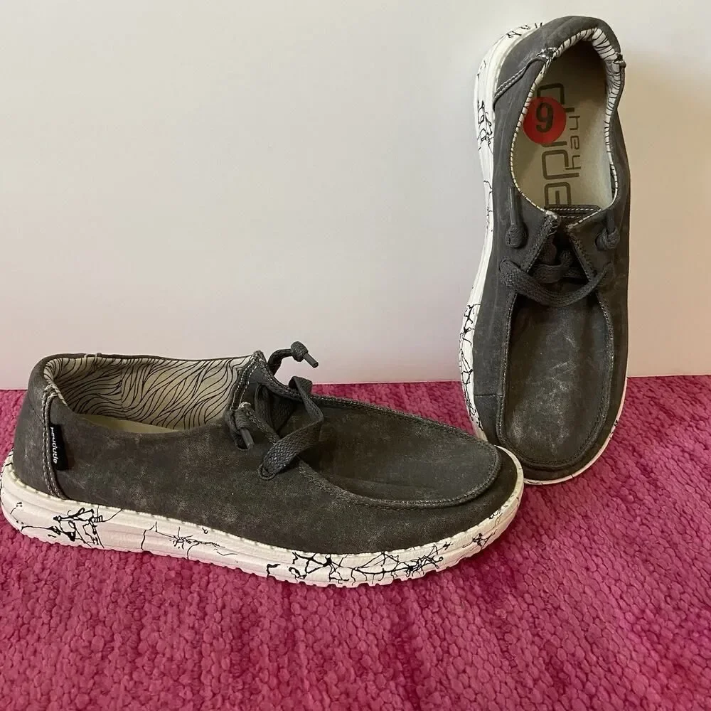 NEW Hey Dude Wendy Slip On Lightweight Loafers Sneakers Moonwash Size 6